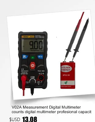 V01A Автоматический диапазон True RMS цифровой мультиметр AC/DC Ток Напряжение Ом непрерывность тест er с тестовым зондом набор инструментов