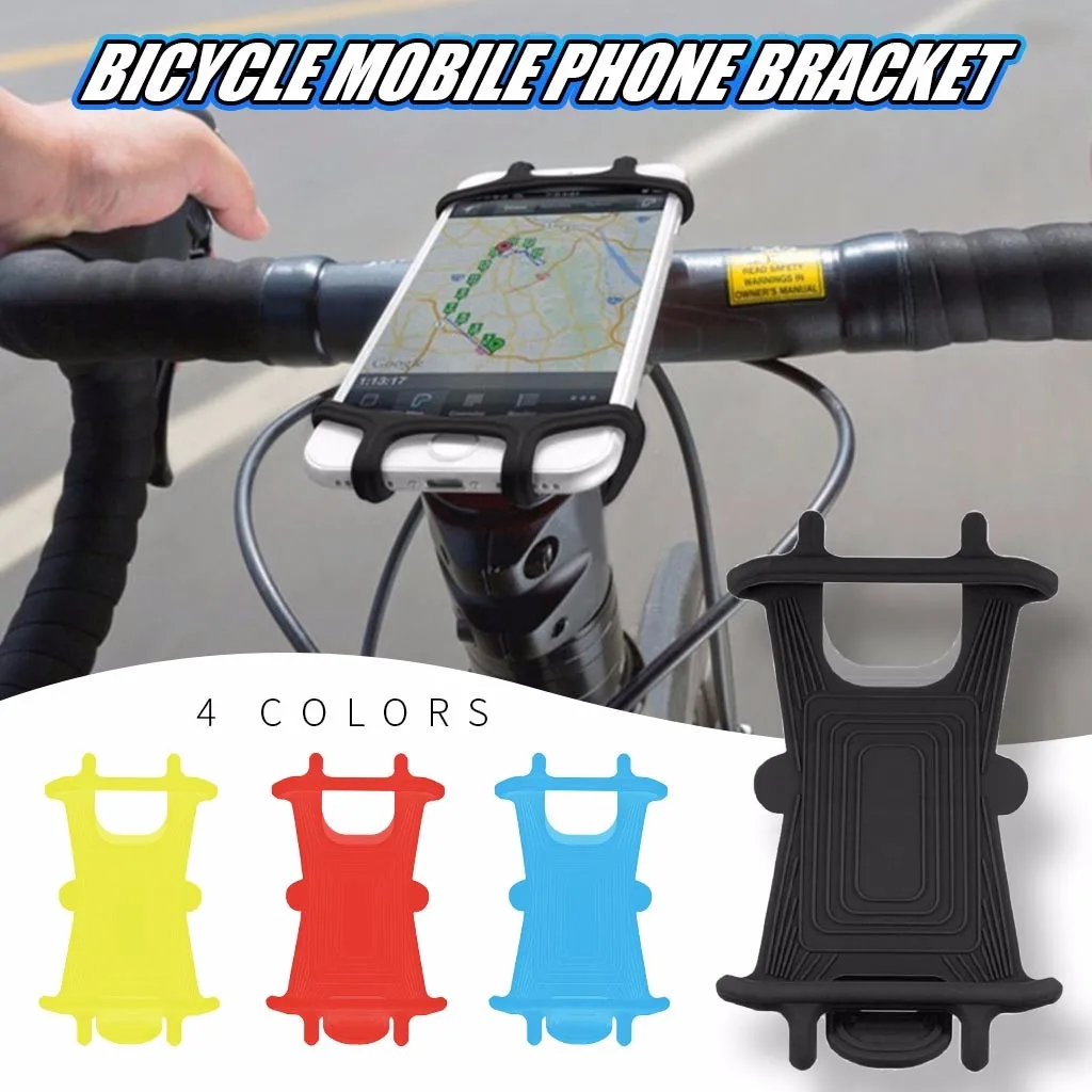 360D Rotation Silicone Phone Mount Bicycle Handlebar Rack 4/6 Claws Width Adjust GPS Holder Motorcycle E-bike Bracket#3 | Спорт и