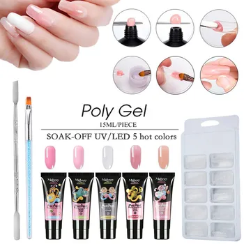

Polygel Kit Nail Extension Poly Gel Set Fast-drying Poly Gel Nail-dressing Tool Multicolor Extended Gel 15ml Extension Suit 2020
