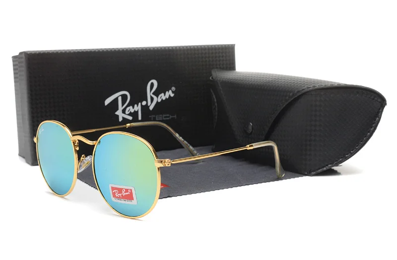 RayBan RB3447 мужские круглые солнцезащитные очки, поляризационные Мужские Женские винтажные очки, аксессуары, солнцезащитные очки, ретро очки для вождения - Цвет: RB3447-6