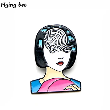 

20pcs/lot Flyingbee creative pins women fashion Brooch metal Enamel Pins Badges Lapel Pin Clothes Pins Hat badge X0452