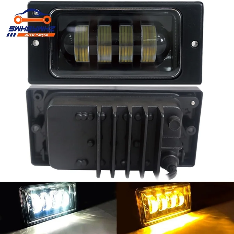 

Plastic Waterproof White Yellow 4 Led Fog Light Fog Passing Light for Lada 2110 -2117 Cars Front Fog Lamp
