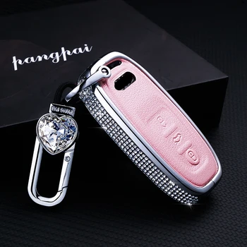 

High-Grade Leather Car Key Fob Cover Case for Audi A4 A4L A5 A6 A6L Q5 S5 S7 Protect Shell decoration protection Key Case