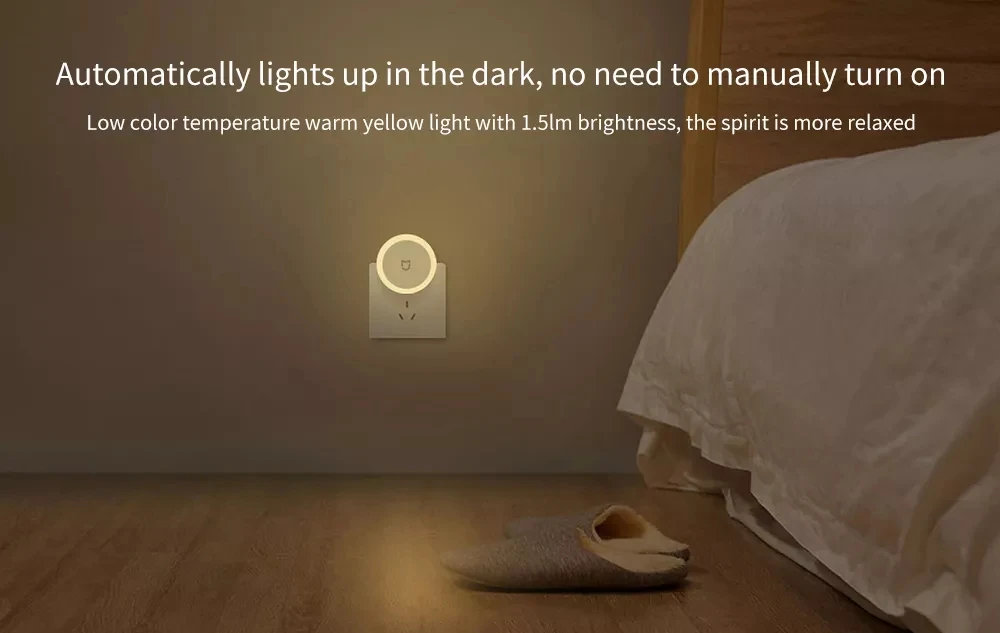 Xiaomi mi jia штепсельная вилка американского стандарта светодиодный Ночной светильник движения светильник Сенсор ночной Светильник для дома Спальня проход AC 220V адаптер EU/UK/AU