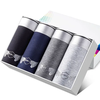 

Mens 4Pcs\lot Underwear Organic Natural Cotton Boxers Men Boxers Ventilate Plus Size Boxers L XL XXL XXXL 4XL