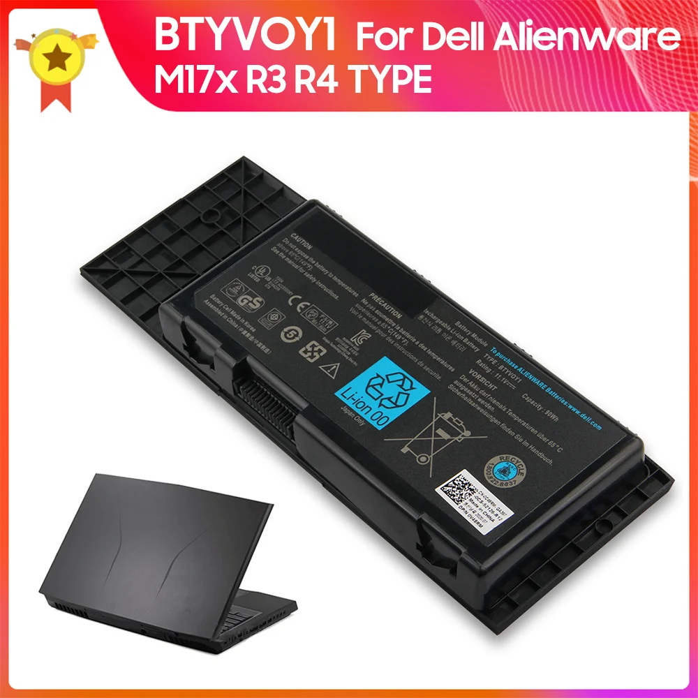 Оригинальный аккумулятор BTYVOY1 для ноутбука Dell Alienware M17x R3 R4 сменный 90wh +