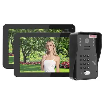 

mirilla digital video peephole Wired Wifi Video Intercom 9in TFT LCD Display 2 Monitors Remote APP Password Card Night