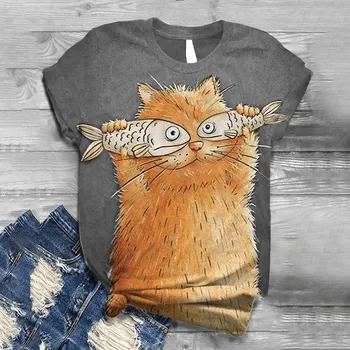 

New Women T-shirt Cute 3D Animal Printed Summer T Shirt Short Sleeve O Neck Tops Tshirt Casual Ladies Tee футболка женская топ