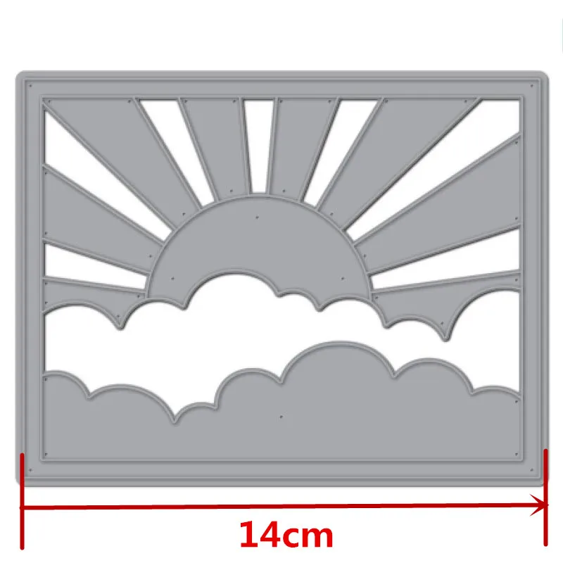 Яркий рассвет закат с облаком металлические режущие штампы трафареты закат рассвет высечки для изготовления открыток DIY Новые ремесла карты