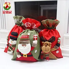 Рождественский подарок сумка Санта Клаус сумка через плечо большой Размеры Искусственная кожа Рождество Кукла стерео мешок для конфет Рождество украшения