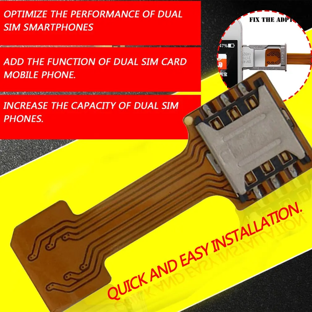 1PCS Universal Hybrid SIM Card Slot Dual SIM Card Adapter Micro Extender Nano to Nano for Android Phone For Xiaomi