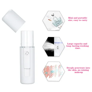 

Mini Nano Moisture Spray Mist Beauty Moisturizing Hydrating Portable Spray Device Facial Steamer Face Care USB Rechargeable