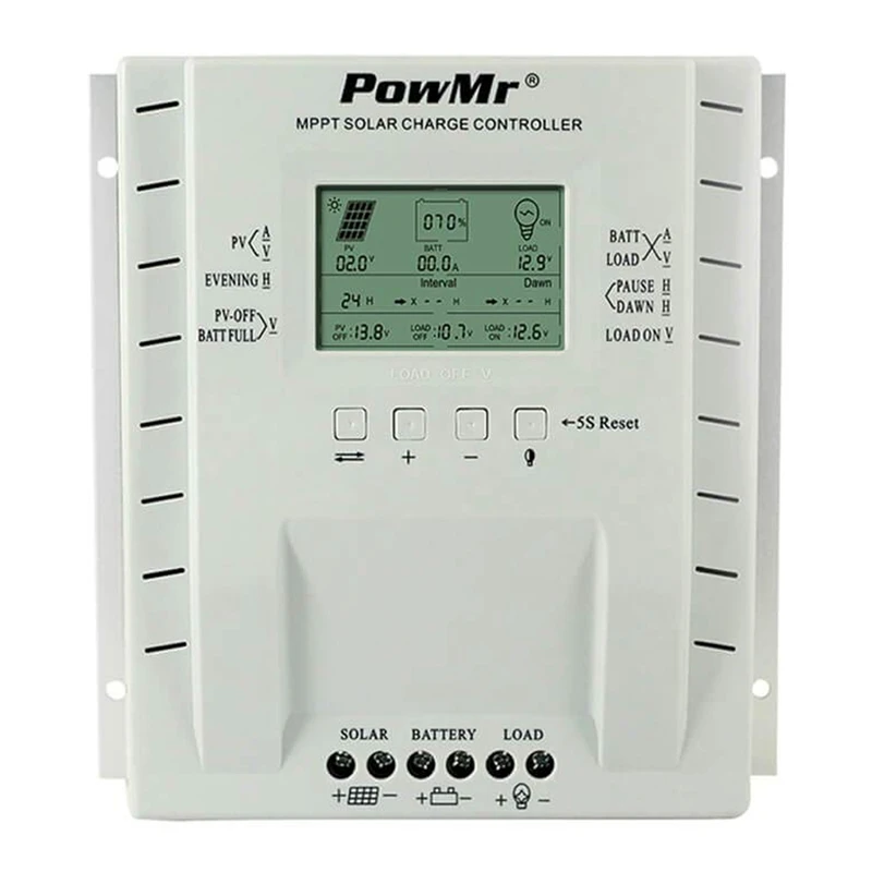 Powmr Mppt Контроллер заряда 40 ампер, контроллер заряда панели солнечных батарей 24 в 1040 Вт 12 В 520 Вт Всепогодный Солнечный заряд для Agm затопленный G