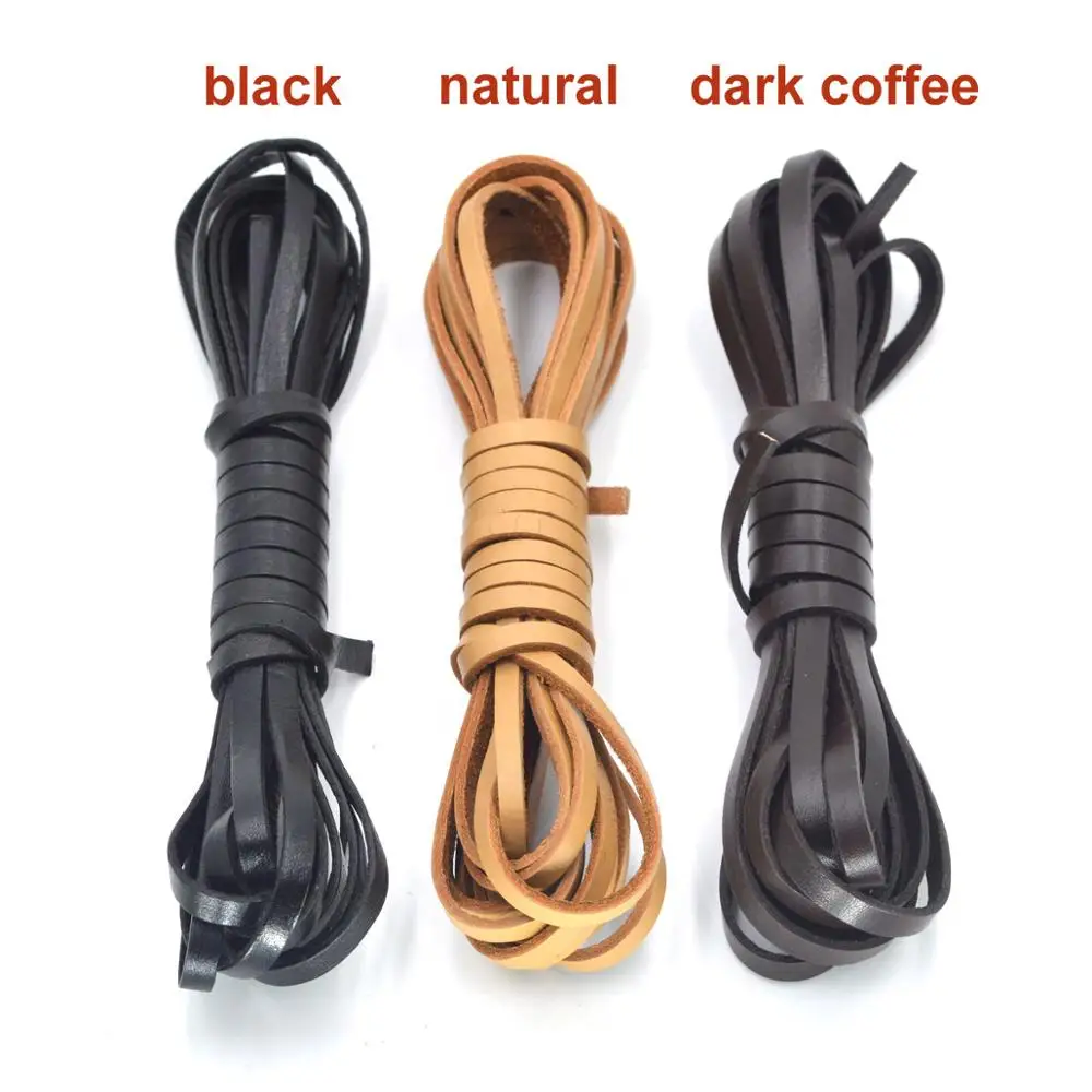 Leather Cord Leather Material Handmade Leather Cowhide Leather Cord Strip Flat Rope DIY Leather Craft Jewelry Bag Accessories 2Yards