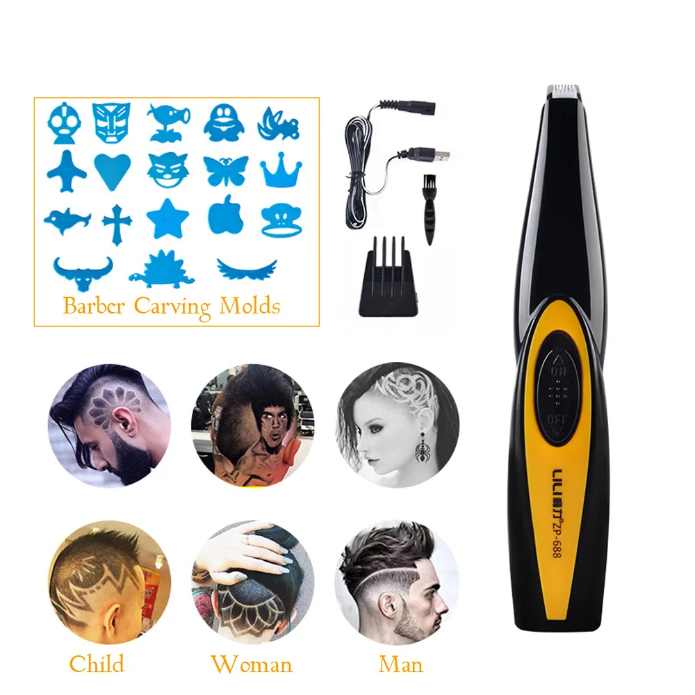 

Hair Clippers Barber Scissors Carving Tool Rechargeable Hair Trimmer Cutter Hair Modeling Lettering for Men Children Shaver Tool