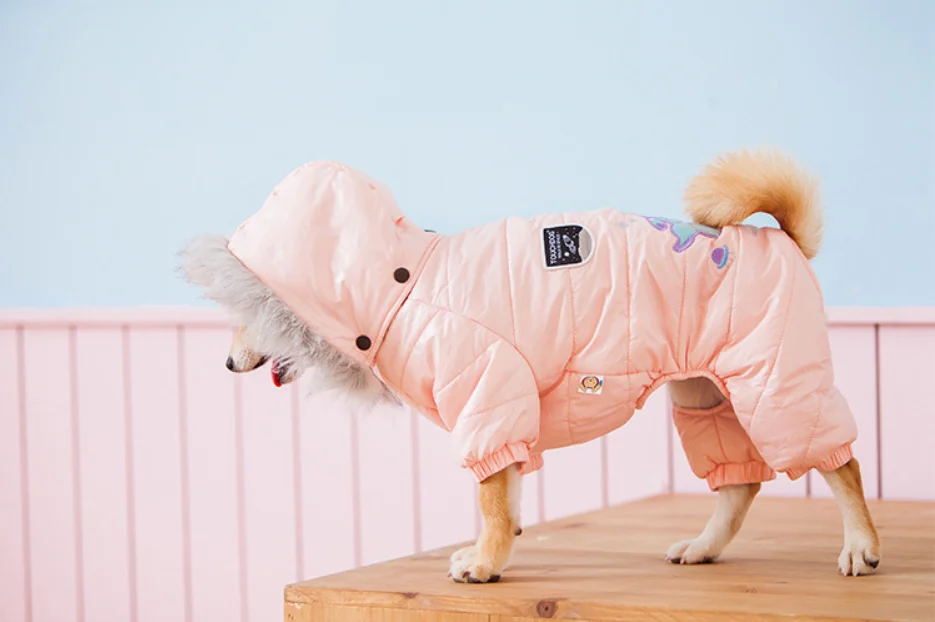 Suprepet Pet четырехногая куртка одежда для собак кошек одежда теплое пальто Удобный зимний комбинезон для собак щенков с капюшоном