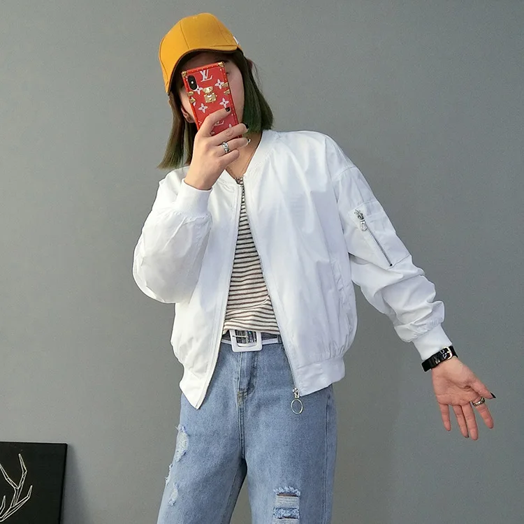 

Baseball Uniform Women's 2019 Autumn New Style WOMEN'S Dress Adult Students Korean-style Loose Casual Jacket Batch