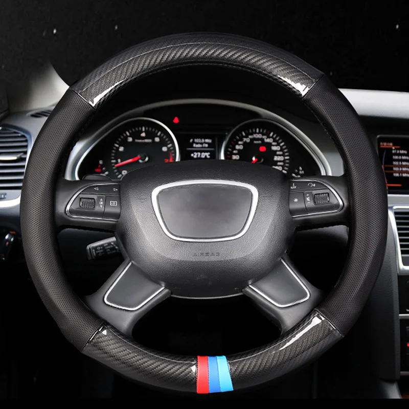Чехол рулевого колеса автомобиля для Audi R8 TT TTS A4 A3 A6 A7 A8/Q2/Q3/Q5/Q7/Q5 RS 6 S4 чехол на