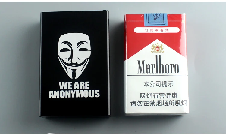 Металлический чехол для сигарет V-Vendetta V для маски вендетты, подарок для фанатов фильмов, производный продукт, раздвижная коробка для сигарет, аксессуары для курения