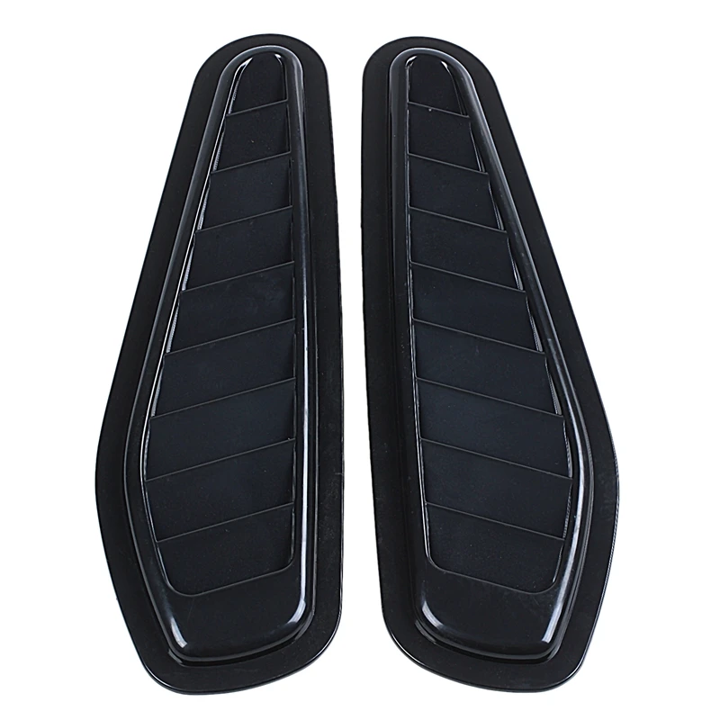 

2 Pcs Black Plastic Car Engine Hood Air Scoop Vent Side Fender Cover
