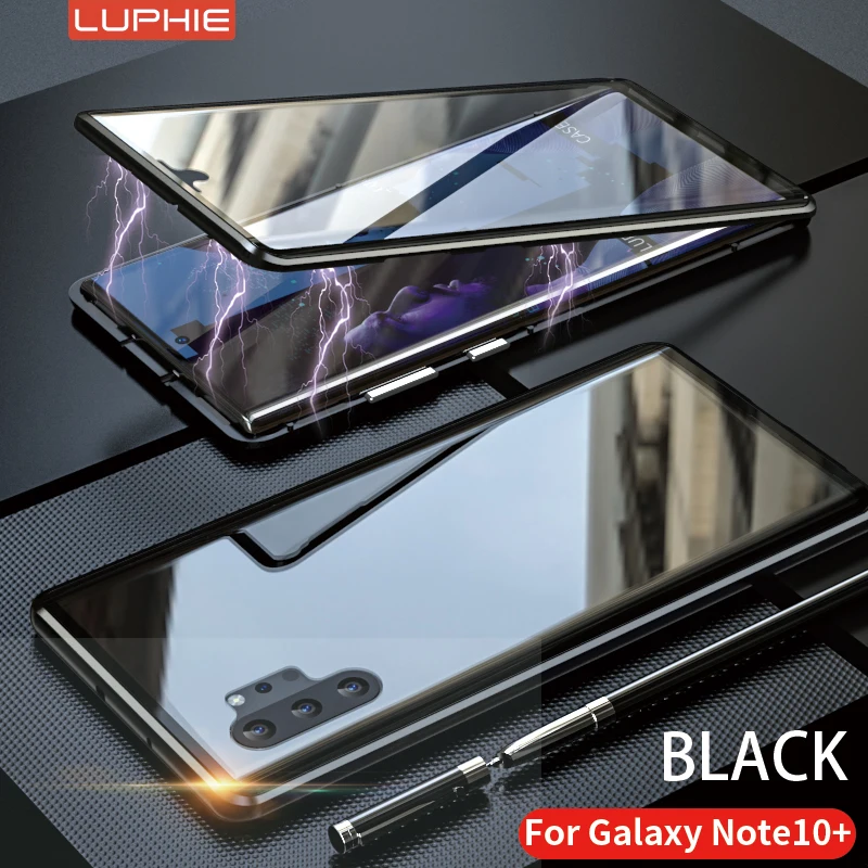 Для samsung Galaxy A7 A8 A9 A10 A30 A50 A60 A70 металлическая рамка двухстороннее закаленное стекло - Цвет: Black