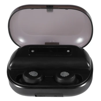 

V11 Press Digital Display Trash Can with Binaural In-Ear Wireless Sports Business Bluetooth Headset with 2400MAh Charging Box