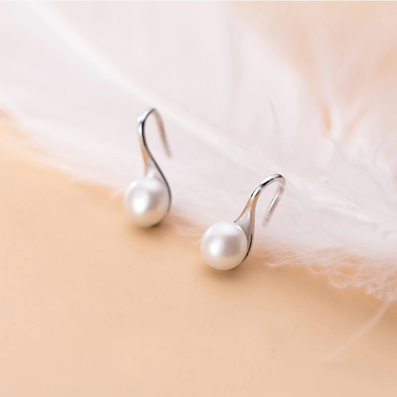 MloveAcc, 925 пробы, серебро, новая мода, круглый искусственный жемчуг, инкрустация, серьги-гвоздики, Индивидуальные ювелирные изделия, трендовые женские серьги