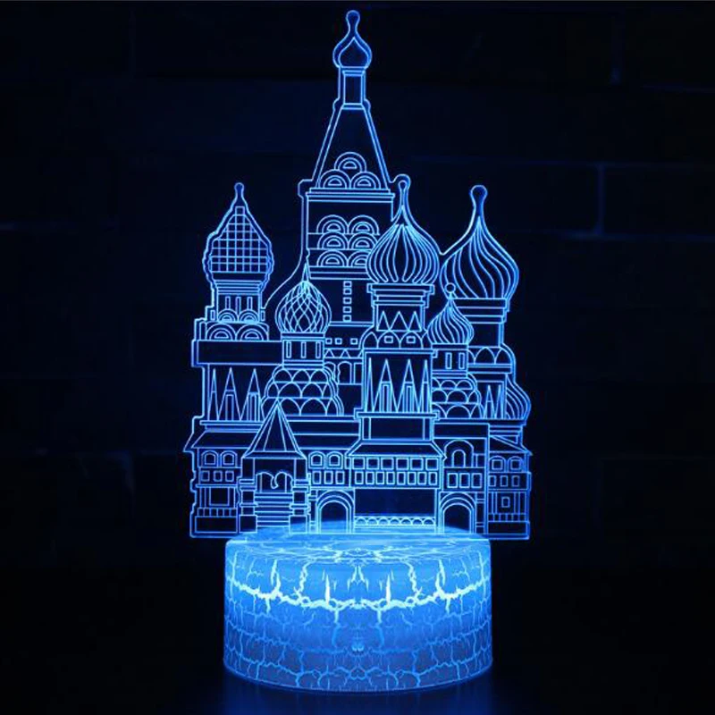 Красный Серия зданий пирамида 3D ночная лампа все товары светодиодная лампа настольная лампа прикроватная лампа творческий декоративная лампа - Испускаемый цвет: Красный