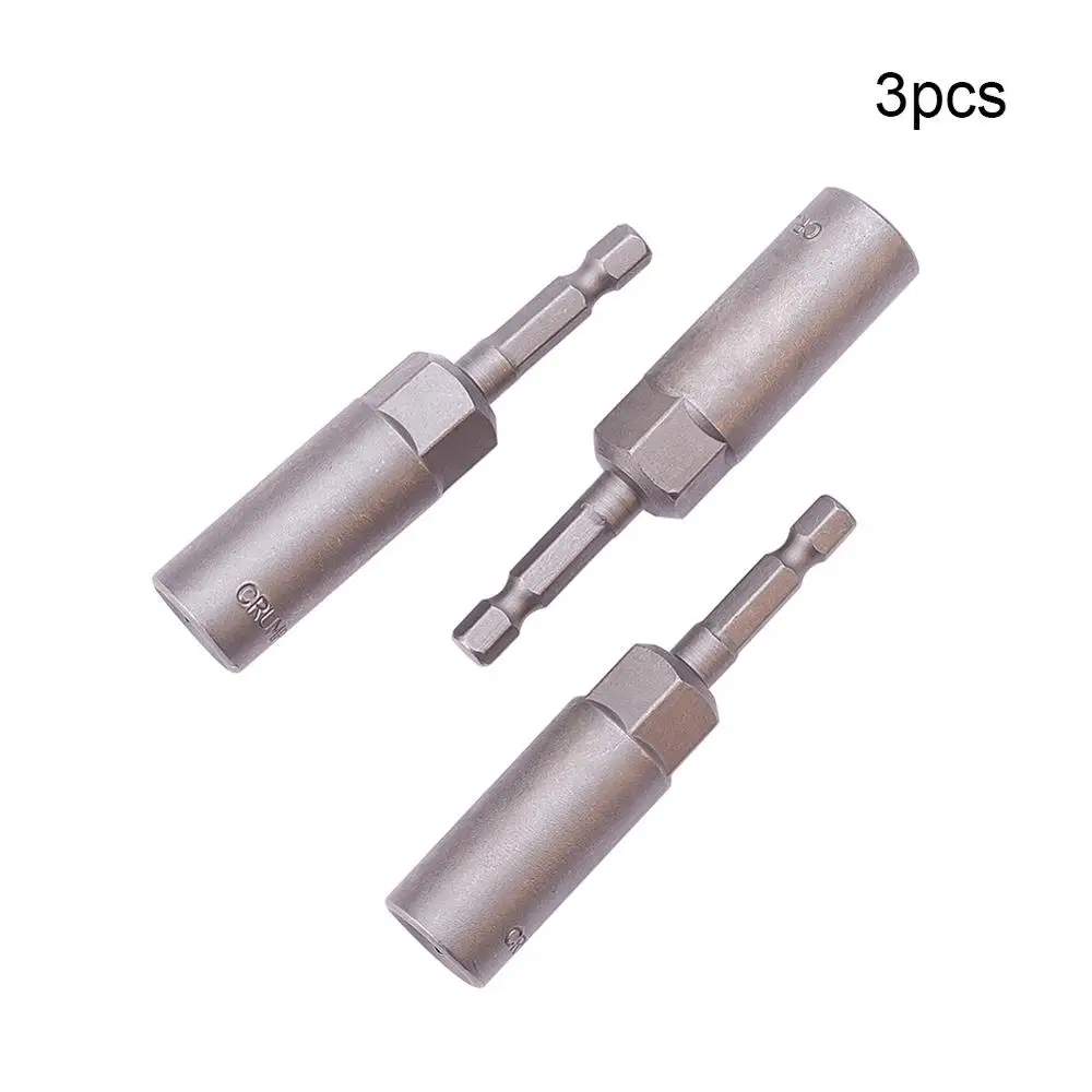 11mm x3pcs Высокое качество 1/" привод 6~ 19 мм шестигранные розетки 80 мм Общая длина металлическая ударная гайка сеттер Драйвер гнездо бит ручной инструмент набор 1~ 10 шт - Цвет: 11mm x3pcs