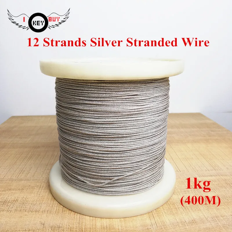 

1kg/Lot High-quality Woofer Lead 12 Strands Silver Stranded Wire High Temperature Resistant Pure Copper Voice Coil Cable