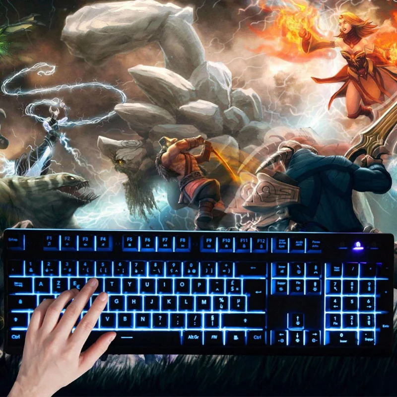 P010 Подсветка игровая клавиатура Teclado Gamer плавающая светодиодная подсветка USB с подобными Механическая Feel мульти-Язык Поддержка