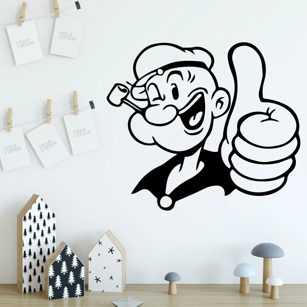 Creative Popeye Wall Sticker Removable Wall Stickers Diy Wallpaper Removable Vinyl Mural Wallpaper Home Party Decor Wallpaper Wall Stickers Aliexpress