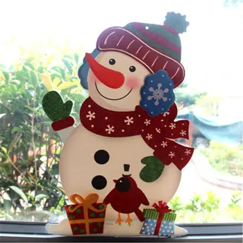 

Christmas Ornaments Paper Welcome Door Hanging Window Decoration Pendant Tag Santa Snowman Charm Window Pendant