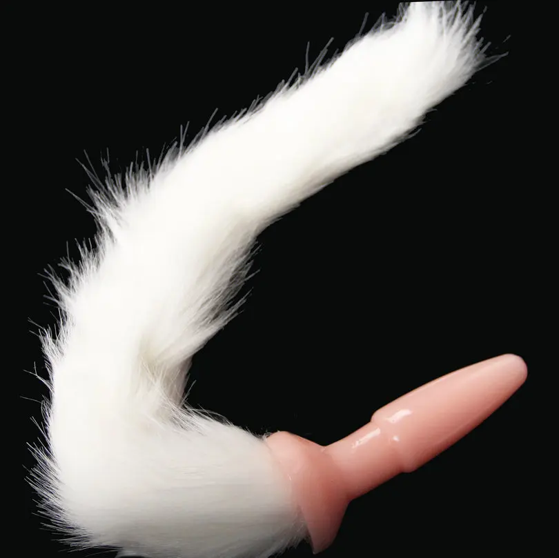 hh057Frisky Faux Fur fox Tail Silicone Butt Plug  (9)