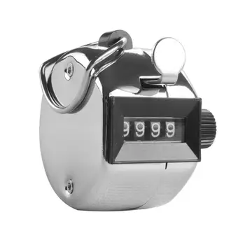 

4 Digit Mechanical Counter 0000 to 9999 4 Digit Number Manual Mechanical Clicking Hand Counter For Sports Running Kicking