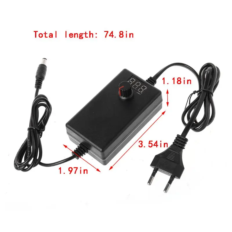 Регулируемый адаптер питания постоянного тока 3 V-12 V 2A DC 9 V-24 V 1A с дисплеем напряжения