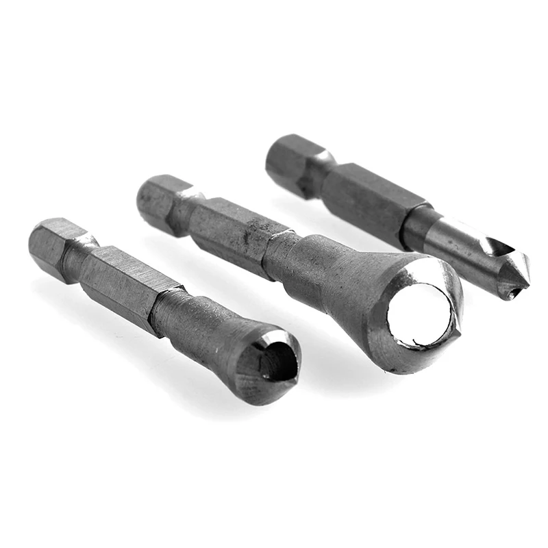 

Drop Shipping 3Pcs/Set Woodworking Countersink Deburring Drill Bit Hex Shank Chamfering Tool