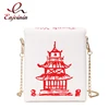 ENJOININ Chinese Takeout Box Purse Pu Leather Women Handbag Fashion Crossbody Bag Shoulder Chain Bag for Girl Bucket Bag 1