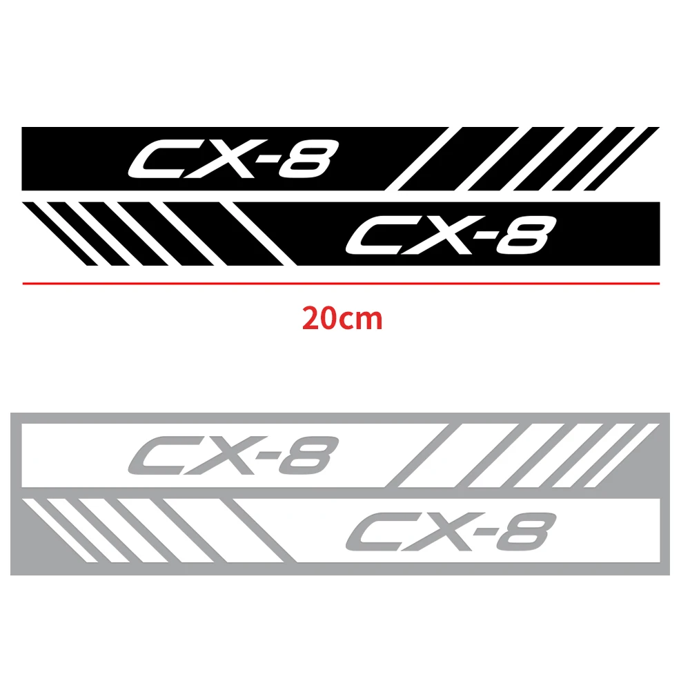 20*2CM Reflective Car Rearview Mirror Stickers 2PCS Creative Decor Decals For Mazda Axela Atenza CX-3 CX-5 CX-8 Demio MPS 3 6 MS