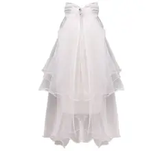 Ручная работа; двухслойная свадебная фата для девочек с цветочным узором; Милые стразы; костюм с бантом