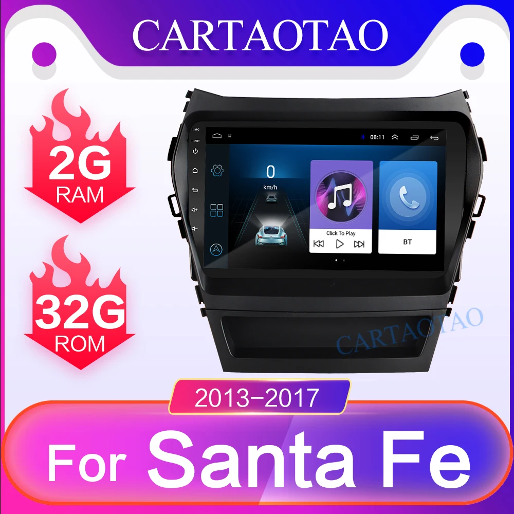 

Android 8.1 GO RAM 2G+ROM 32G Car radio Player GPS Navigation Multimedia For Hyundai IX45 2013-2017 2 din gps Hyundai Santa Fe
