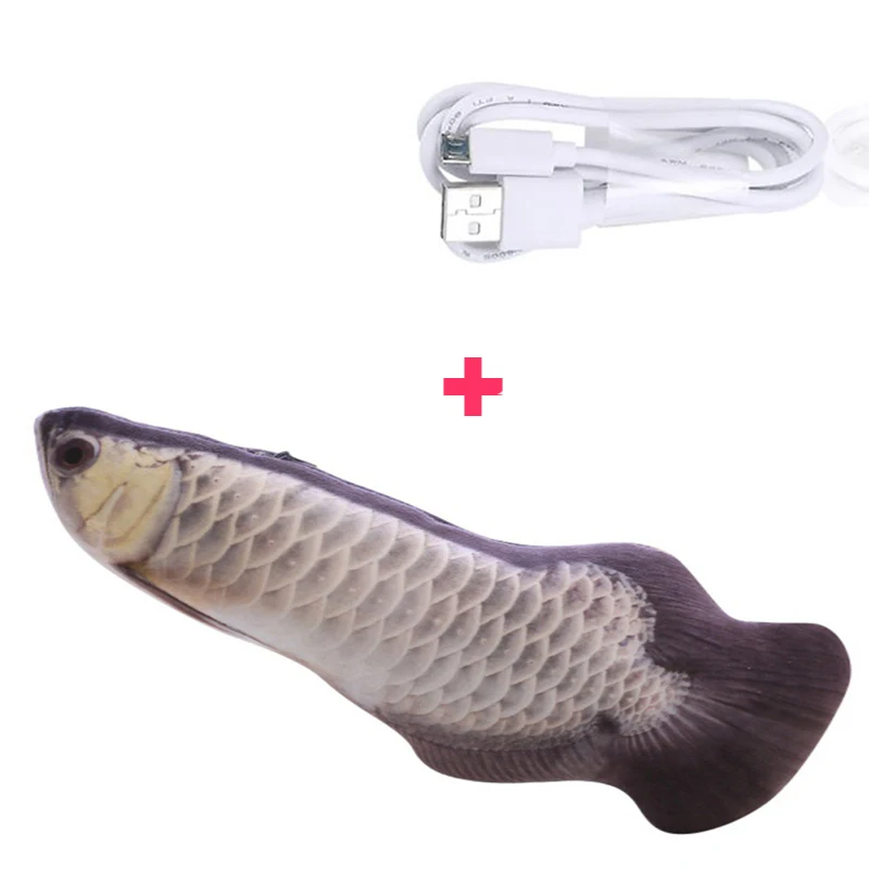 30 см электронные кошачьи игрушки для домашних питомцев USB зарядка имитация рыбы