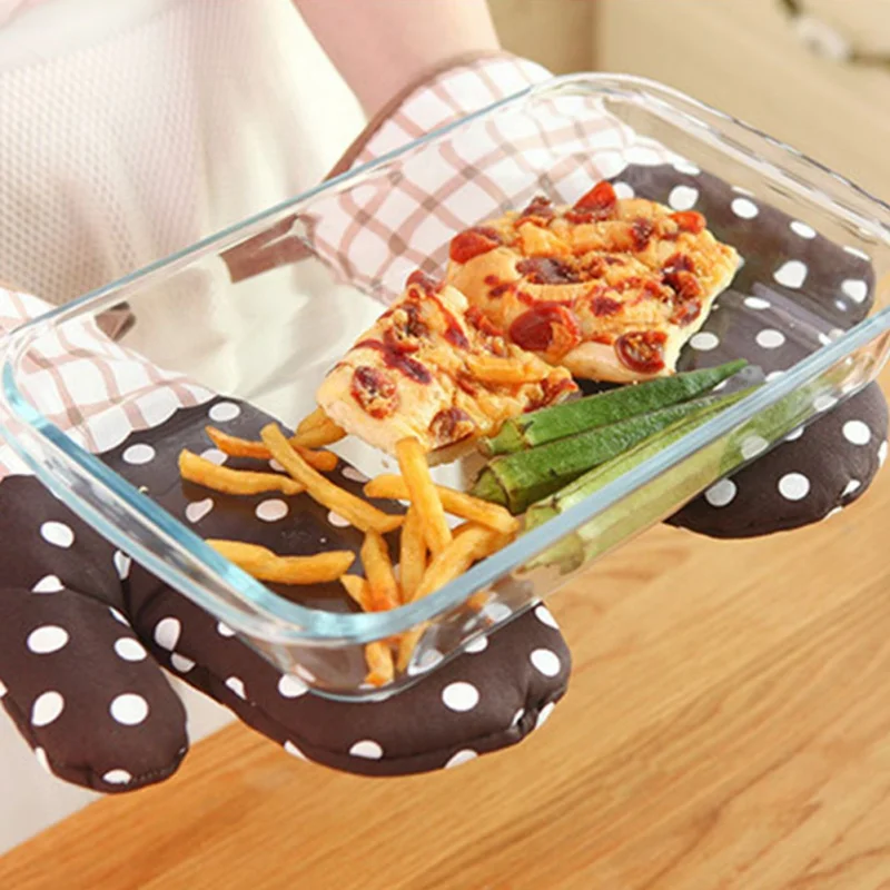 Деревенский стиль Прихватки для печи высокая термостойкость хлопок утолщаются микроволновая печь изолированные перчатки
