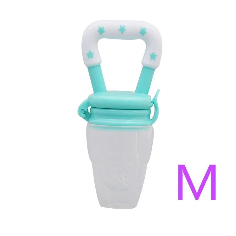 Fresh Food Nibbler Feeder toddler Fruit food biting Feeding Nipples tools Safe Baby Supplies Nipple Teat Bottles baby accesses - Цвет: green white M