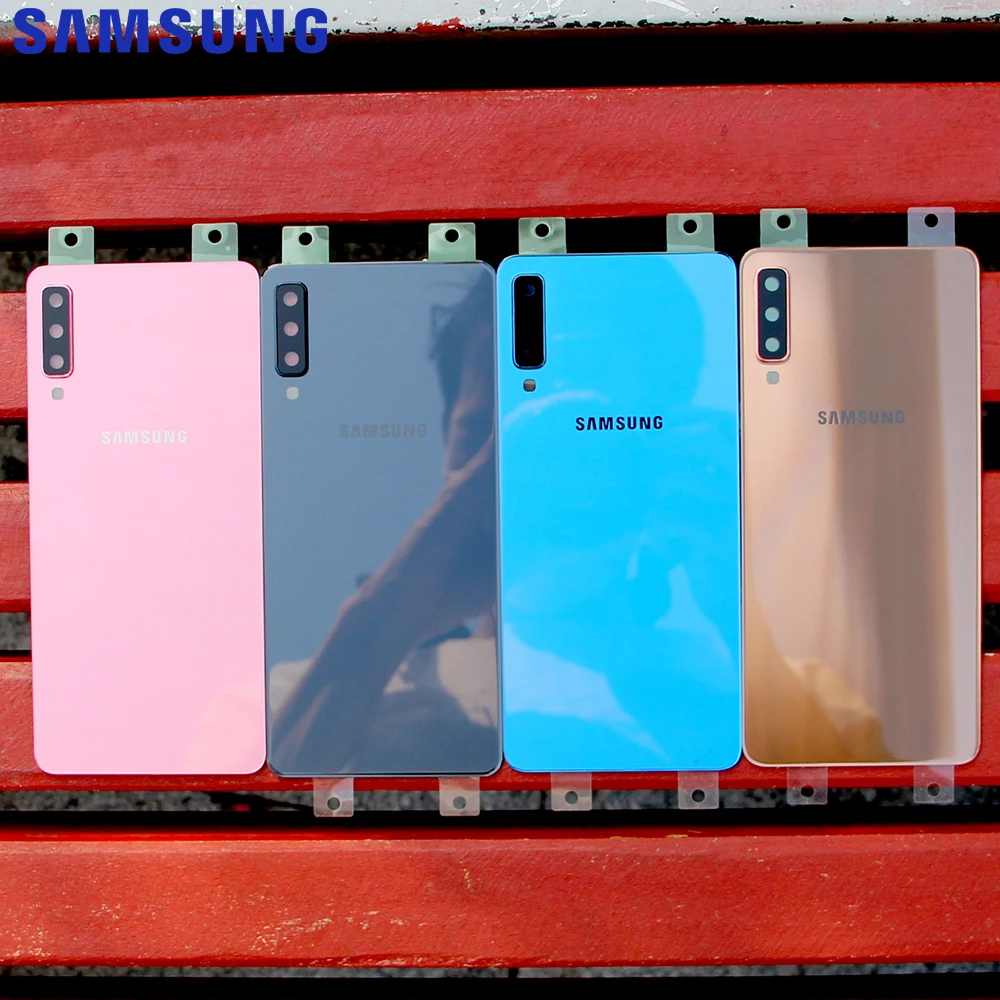 Оригинальный чехол для задней батареи SAMSUNG Задняя стеклянная крышка Samsung Galaxy A7 2018