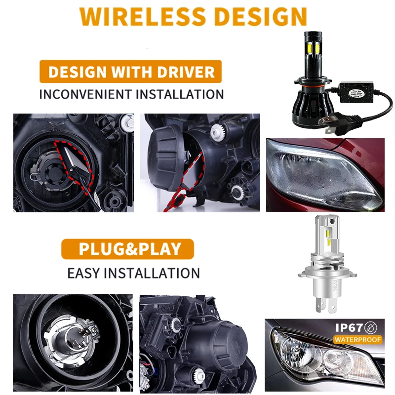 H11 H4 led headlight h7 HB4 HB3 9005 9006 9012 HIR2 Turbo Car Bulb Auto fog light projector lens Lamp 6000K 12000LM HLXG led car lights,led lights,led bulbs,led headlights,led car headlights,car headlamps