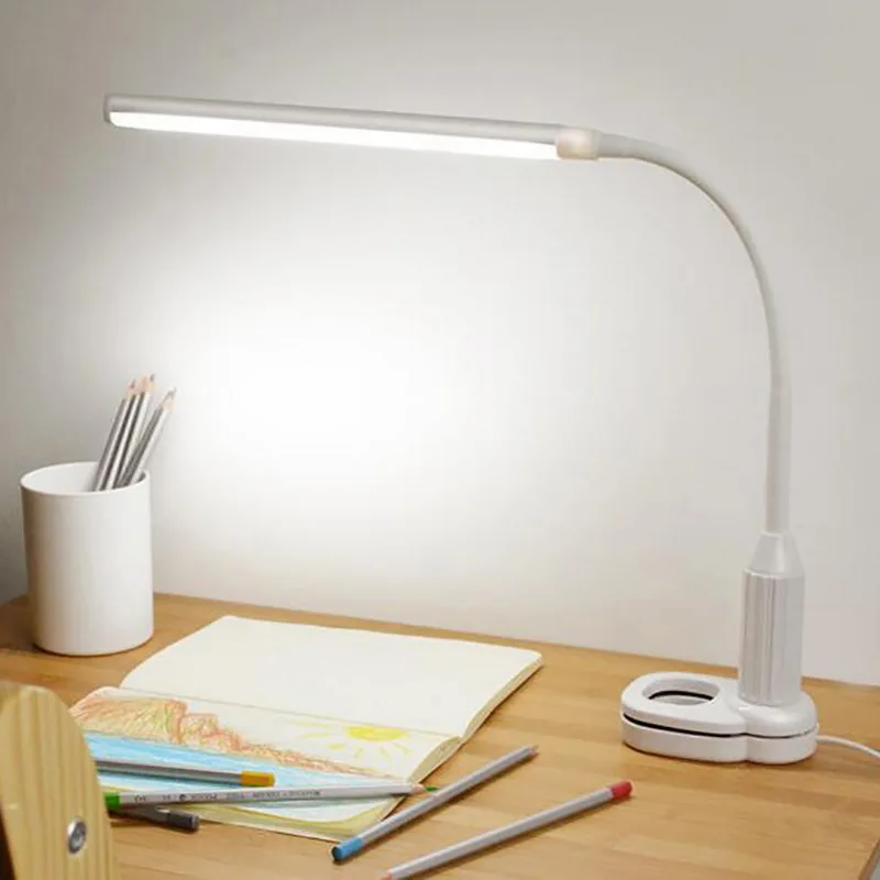 1PC Desk Lamps USB Led Table Lamp Clip On Table Lamp Student Bed Reading Book Lamp Flexible Adjustable LED Clipper Desk Light