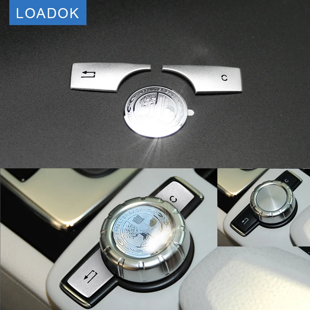 Car Multimedia Knob Button Trim Badge Cover Emblem Sticker for Benz C E GLK Class W204 W212 X204 Mercedes Accessories