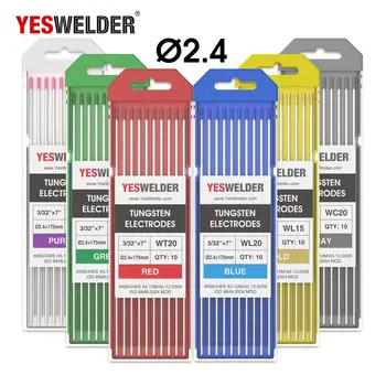 

YESWELDER 6 Color Code Tungsten Electrode 1.0/1.6/2.4/3.2/4.0mm Composite Head 175mm Tungsten Needle Tungsten Rod for TIG Gun