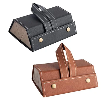 

3 Slots Foldable PU Leather Sunglasses Eyeglasses Travel Organizer Case Display
